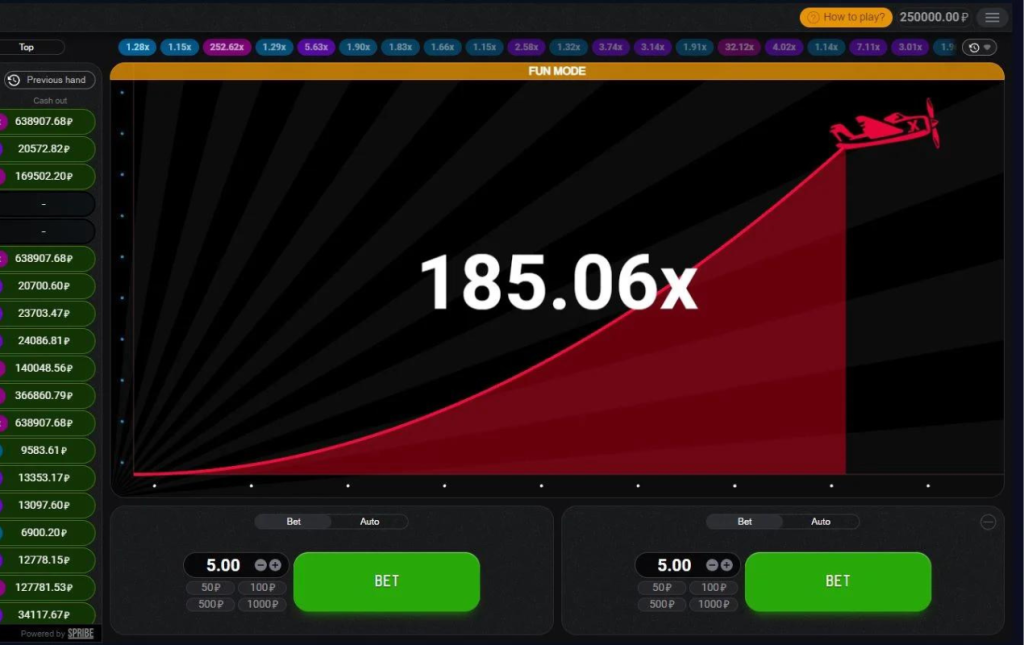 Aviator result showing a 185.06x multiplier